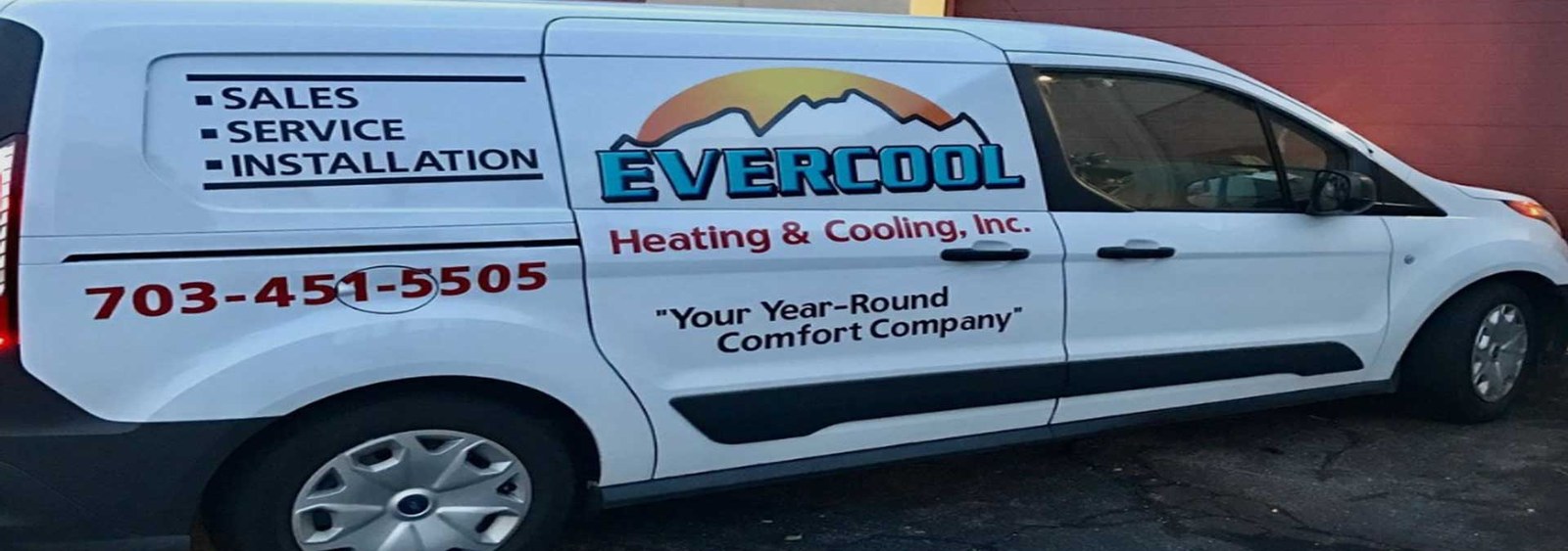 An EverCool Heating & Cooling service van